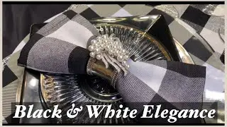 #decoratewithme Elegant Black&White Fall Tablescape #buffalocheck