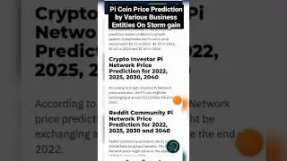 Pi coin price prediction by various business+companies #piprice #piconsensus #pimainnet #pishorts