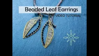 Beaded Leaf Earrings Tutorial, Wire Wrapped Beaded Earrings DIY Jewelry Beginner Friendly Tutorial