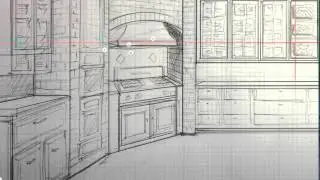 Interior design sketch with Autodesk Sketchbook Pro 6 & Wacom Cintiq