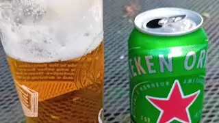 SUMMER 2025 BEER REVIEW HEINEKEN 5% LAGER REVIEW 440ML CAN..... chilling in garden, barbecue...