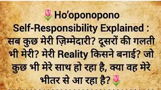 Ho'oponopono : Self Responsibility Explained । Hawaiian Prayer 