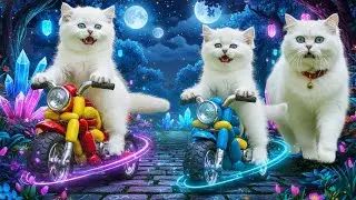 Mama Cat Rescues Kitten After Beanstalk Adventure ! Bike Ride Together Heartwarming Story