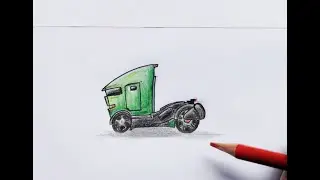 How to Draw a Futuristic Mini Truck | Concept Design | Hand-Drawn Vehicle Sketch