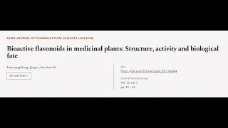 Bioactive flavonoids in medicinal plants: Structure, activity and biological fate | RTCL.TV