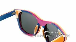 Vendange Polarized Skateboard Wooden Sunglasses