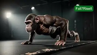 Monkey AI Modern Gym Transformation | Muscular Monkey Strength Workout#monkeyai #fall7rise8