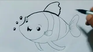 Easy Fish Drawing for Beginners | Step by Step Cute Fish Art | Cuddly Colors TV 🎨🐠