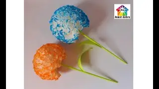 How To Make Round Tissue Paper Flower - DIY Paper Craft