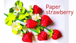 paper strawberry . how to make paper strawberry|| paper strawberry wallmate . Paper fruit 
