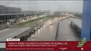 Detroit Metro Airport issues warning as flooding causes problems for drivers, flights