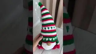 Cute Holiday Gnome Knitting, Christmas Ornament, DIY Scandinavian Gnome, Winter Xmas Knitted #Shorts