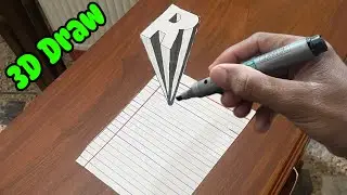 3D Drawing Tutorial | How to Make Letter R With Depth Effect ￼