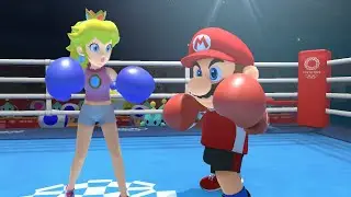 Mario & Sonic At The Olympic Games Tokyo 2020 Boxing ( Hard ) Peach VS Mario CPU ( Gameplay ) Switch