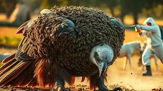 Shocking Rescue: Eagle Covered in Millions of Bees! 🦅🐝