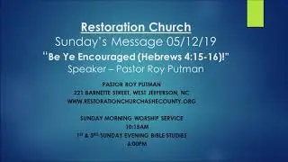 Restoration Church 051219 