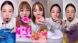 Request || ASMR Qian's only swallow of mix crunchy ice eating compilation mukbang