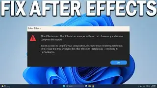 How To Fix Adobe After Effects Memory issues - Easy Fix