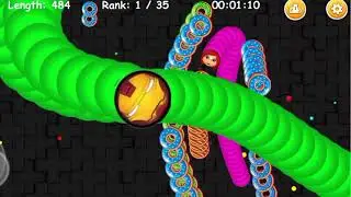 Worms zone io !! Cacing Besar Superhero Iron Man !! Slither Snake Giant #92851