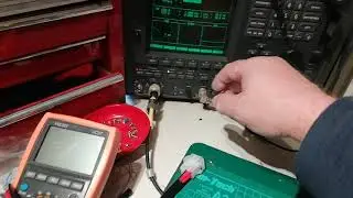 Kenwood TS-680S receiver test on antenna and test set.