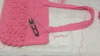 Attaching Strap & Decorating Crochet Fish Scale Bag  | Live Tutorial