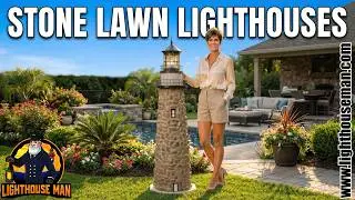 Stone Lighthouse Lawn Ornament - Lighthouse Man