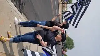 Blue Flag wave rally Truck Parade Pheonix Arizona