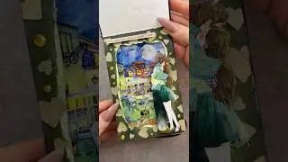 ASMR journal Moonlit Embrace🌑🍃💚✨🌌|#asmr #journaling #art #scrapbooking #journal #diy #romantic