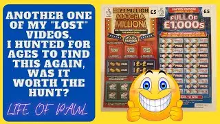 Old &pound;5 Lottery Scratch Cards. &pound;10 of Full of &pound;1000's and &pound;10 of Match A Million scratch cards.
