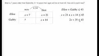 Level 20: Age Problem With Inequalities Example From The Word Problems Math Program