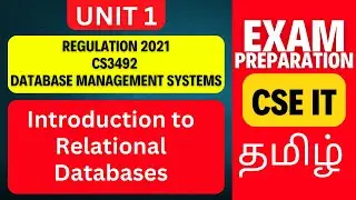 Introduction to Relational Database | DBMS CS3492 | Anna University Regulation 2021