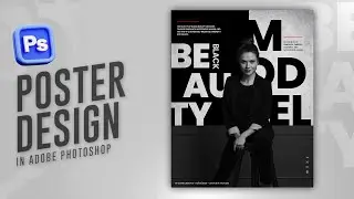 Modern Poster Design in Photoshop | Typographic Poster Design I Adobe Photoshop 2025