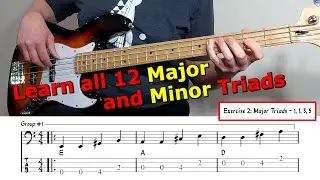 Learn All 12 Major and Minor Triads in 10 minutes!  | 🎵 Bass Guitar Lesson 🎸