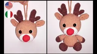 Оленёнок-шарик Амигуруми Рудольф крючком.