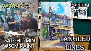 LIVE water color painting process | Sai Chit Min SCM.Paint | Tangled Lines | BKK Unzine95