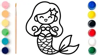 Beautiful Mermaid Drawing step by step | Mermaid Drawing For Kids | Easy Mermaid Drawing For Kids |