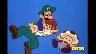 the super mario bros super show but every time there is water luigi uses his plunger