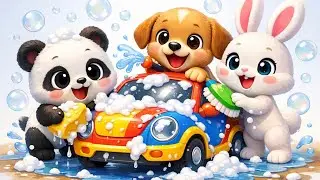 Cute Animals Car Wash 🚗🫧 | Fun & Happy Cartoon for Kids