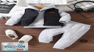 3pcs Baby Boy Warm Outfit Set: Letter Patched Black Vest Jacket Thermal