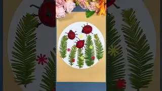 how to make ladybug drawing art with nut shell / akhrot k chilky sy drawing bnana #ytshorts #viral