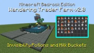 [NEW] Wandering Trader Farm in Bedrock Edition - Invisibility Potions and Milk Buckets [1.21+]