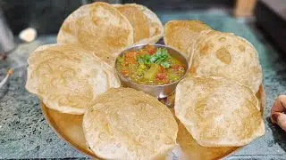 Hari Mirchi Ka Saag Aur Puri|Hyderabadi Breakfast Hari Mirchi Ka Saag Puri Recipe