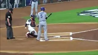 2020 World Series MVP Corey Seager at bat...World Series Game 3...Dodgers vs. Astros...10/27/17