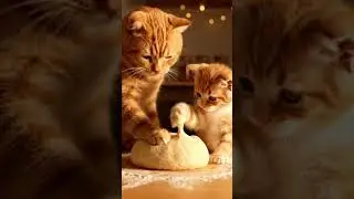 Adorable Kitten Bakes Christmas Cookies with Mama Cat 🎄  Cute Cat Christmas Baking Adventure  Holid