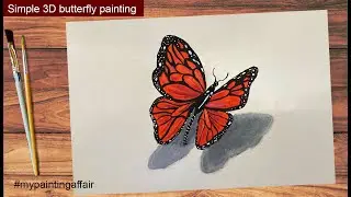 3D butterfly painting - acrylic || Painting tutorial