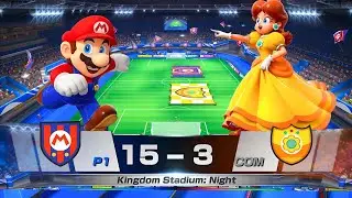 Epic Football Battle! Mario & Rosalina vs Daisy & Donkey Kong | Kingdom Stadium Night