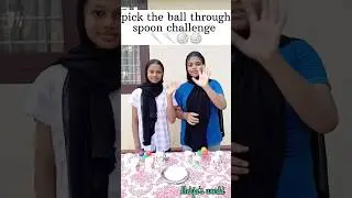 Pick The Ball Through spoon challenge // 🥄🥄🏐🏐 #viralchallenge #viral #games #challengeshorts #jisoo