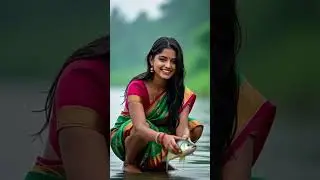 Beautiful South indian girl catching fish #shorts #ai #beautifulgirl #fish #trending