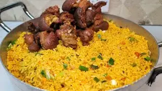 How to Make Spicy Peppered Rice with Fried Goat Meat | Nigerian Recipe 🔥🍛 |  step by step | Vinchelo