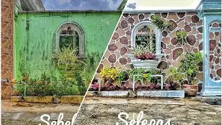 Make over dinding tembok -Mural corak batu -Mural River Rock Pattern